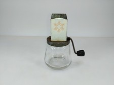 Vintage Androck Nut Meat Chopper No. 49-3 Hand Crank Grinder Glass Jar USA picture