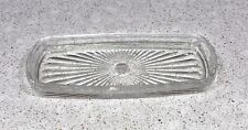 VINTAGE SUNBURST PATTERN BUTTER DISH GLASS REPLACEMENT TRAY 6 INCH picture