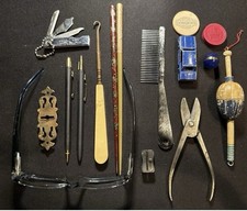 Vintage Estate Treasure Lot W/ Silver Jewelry & Watches Tools Tootsietoy Curios picture