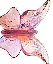 Fenton Art Glass Butterfly Pink Signed Vintage Figurine Paperweight  picture