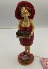 Foxy Ladies Freida”Life’s as yummy as a piece of cake”Figurine in Red Dress/Cake picture