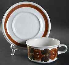 Arabia of Finland Rosmarin Brown Cup & Saucer 14374 picture
