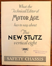 Original 1925 The NEW Stutz Vertical Eight Auto Technical Assessment MOTOR AGE picture