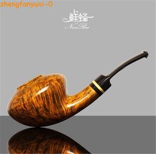 MUXIANG Briarwood Pipe Men Handmade Solid Wood Tomato Apple Pipe 3mm Filter Gift picture