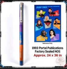 Vintage Star Trek TNG Crew Profiles poster 1993 Picard Data Riker Troi Nos picture