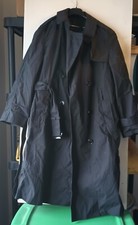 US Navy Trench Coat Women's Size 10 S Defense Logistics Black Zip Out Liner Belt picture