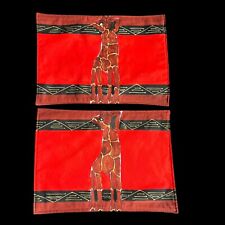 South Africa Nondyebo Art Hand Painted Animal Placemats Set Of 2 - Giraffe picture