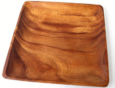 VTG Woodard & Charles Square Acacia Serving Tray Handcrafted MCM Monkey Pod picture