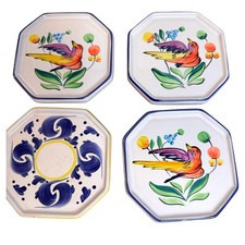 RARE Herend Hungary Hand Painted Pottery Coasters Set Of Four picture