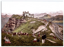 Switzerland, Rigi-Kulm and the Alps photochromic, vintage photochrome 17x23  picture
