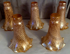 Great Set  5  Mouth Blown Glass  Lamp Shades picture