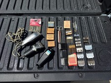 35 Piece Group Lot Of Vintage Electric Hair Clippers,blades,guards, Etc picture