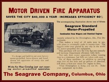 1911 Seagrave Fire Trucks of Columbus, OhiO Birmingham FD NEW METAL SIGN: 12x16