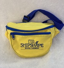 VTG Royal Caribbean “I’m Shipshape” Yellow and Blue Fanny Pack RARE HTF MINT picture