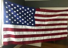 U.S. MILITARY VETERAN'S MEMORIAL VINTAGE EMBROIDERED AMERICAN FLAG (9.5' x 5') picture