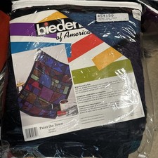 NOS Vtg Biederlack Paint The Town Throw Blanket Geometric Pattern 60x80 picture