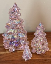 Mosser Glass Christmas Tree Set -3 sizes- ROSE CARNIVAL (Pink) Holiday Christmas picture
