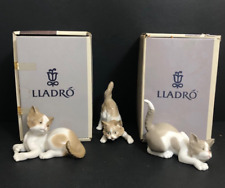 Vintage Lladro Cat Figurine Lot (3) - # 5114 & 5112 w/ Boxes and #5019 w/out box picture