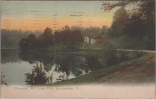 Driveway Mill Creek Park Youngstown Ohio OH Lake House Rotograph 1911 Postcard picture