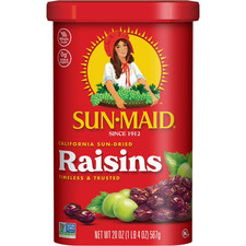 Sun-Maid California Sun-Dried Raisins 20 Oz Whole Fruit Canister picture