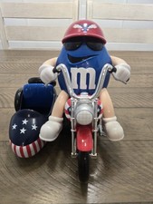 M&M's Red White & Blue Motorcycle Candy Dispenser. Box Included. No Candy New picture