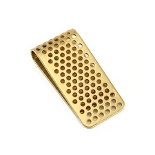 Custom Extra Large Honeycomb Money Clip 14K Yellow Gold Plated Size: 2
