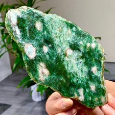 122G Natural Cherry blossom tourmaline+green mica crystal slab spiritual energy picture