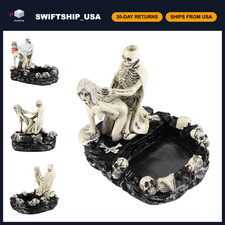 Funny Skull Ashtray - Resin Skeleton Cigarette Holder, Halloween Decor, Gifts fo picture