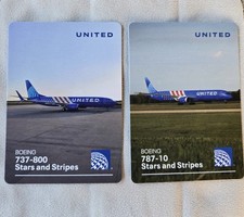United Airlines Stars & Stripes Complete Pair 787-10 + 737-800 Cards 2026 picture
