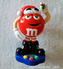 M&M Large Candy Dispenser Red Xmas Christmas Holiday Dish VTG 10