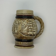 Avon Tall Ships Mini Stein 1982 Ceramarte Brazil Ceramic Nautical Rope Handle picture
