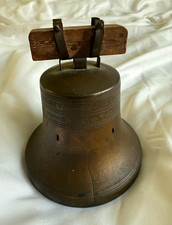 The Banners & Co System Co Early 20th C Hanging Metal & Wood Antique Bell picture