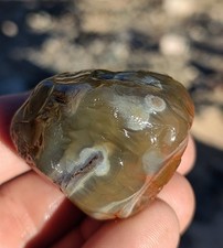 Lake Superior Agate, 2.4oz Unique Green Chalcedony, Tube Display Agate picture