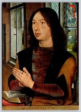 Maarten van Nieuwenhove Nobleman Diptych Praying Bible Memling Postcard UNP 4x6 picture