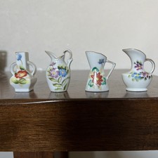 Vintage Miniature Ceramic Souvenir Vases & Pitchers Japan Mid Century Set Of 4 picture