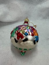 VTG Santa’s Best European Style Glass Christmas Ornament Moose Embossed picture