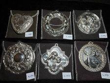6 PCS Gorham Sterling Heart Wreath Cupid Angel Madonna Angel Mandolin Snowflake picture