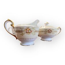 MEITO KEEPSAKE PATTERN IVORY CHINA CREAM AND SUGAR SET Read description picture
