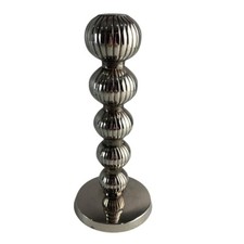 IHI Solid Brass Silver Toned Candlestick picture