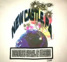 Vtg NEW CASTLE FIREWORKS T SHIRT Rare Single Stitch PENNSYLVANIA 90's Pittsburgh picture