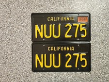 1963 Black California License Plates, 1965 Validation, Pro-Restored, DMV Clear picture