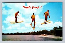 Cypress Gardens FL-Florida, Water Skiing, Antique, Vintage Postcard picture
