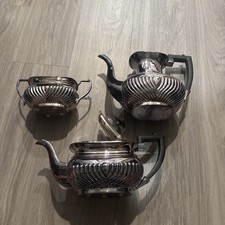 3 Piece Vtg Winchester EPNS Silver Plated Tea Set: Pot, Sugar Bowl & Creamer  picture