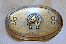 Vintage horse head lucky horseshoe Western Americana  belt buckle 1.50 belt picture