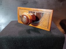 Antique Marquetry Wood Rocker Blotter Inlaid Desk Ink Blotter Hardwood picture