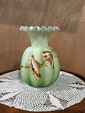 Mt Washington? Hand Painted Poppy Vase Glows picture