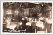 Brainerd MN Minnesota Dining Room Ruttger Lodge Pine Beach RPPC 1936 Postcard picture