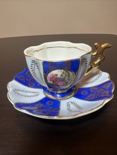 Pretty Vintage Porcelain Demitasse cup and Saucer Arnart 1275 Bone China Painted picture