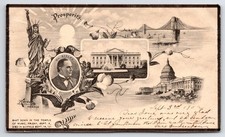 Rare 1902 President McKinley Prosperity Multi-view Antique Private Mailing Card picture