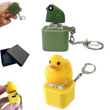 Frog Croaking Fidget Toy LED Lights Duck Quacking Keychain for Stress Relief picture